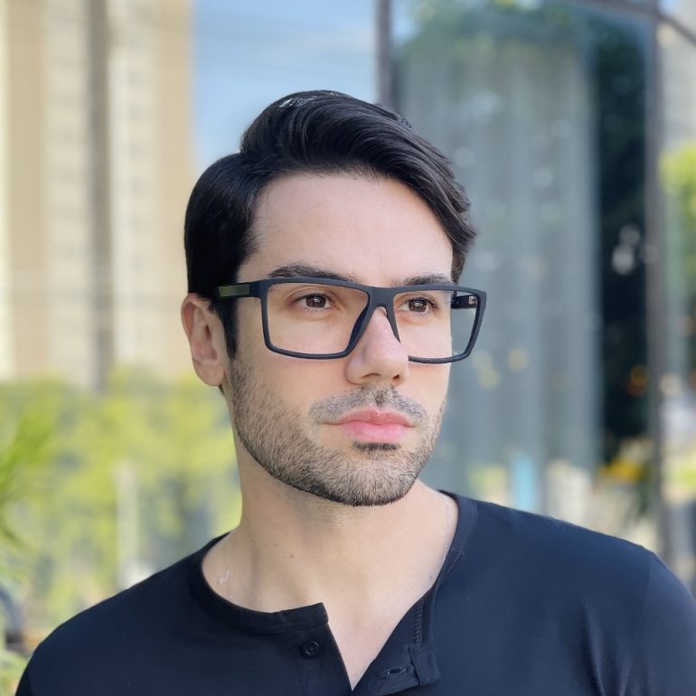 safine com br oculos de grau quadrado preto e azul benjamin 2 0 1