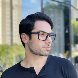 safine com br oculos de grau quadrado preto e azul benjamin 2 0 2