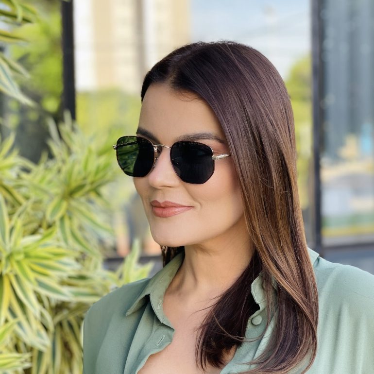 safine com br oculos de sol feminino hexagonal marrom julia 1