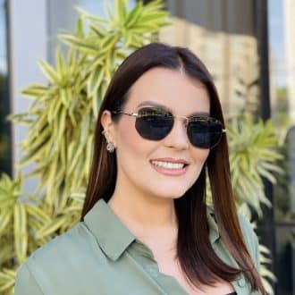 safine com br oculos de sol feminino hexagonal marrom julia