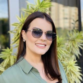 safine com br oculos de sol feminino hexagonal preto e dourado julia