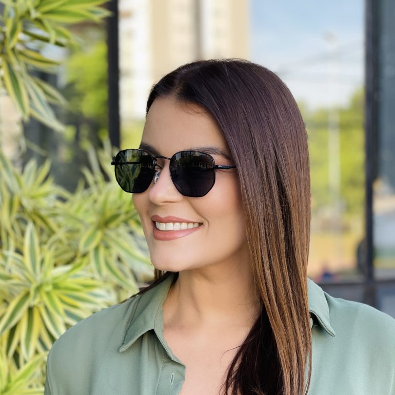 safine com br oculos de sol feminino hexagonal preto julia 1