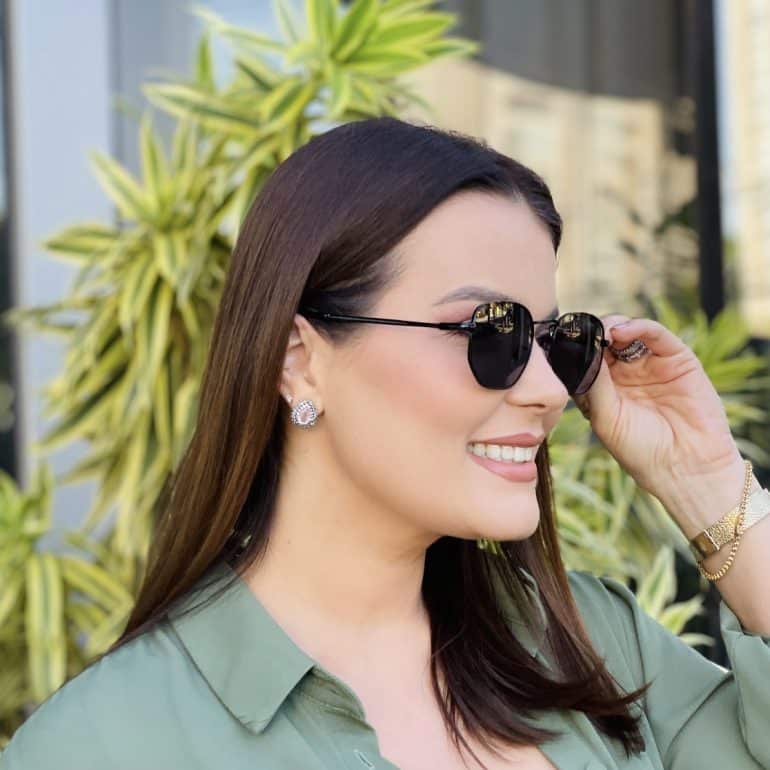 safine com br oculos de sol feminino hexagonal preto julia 3