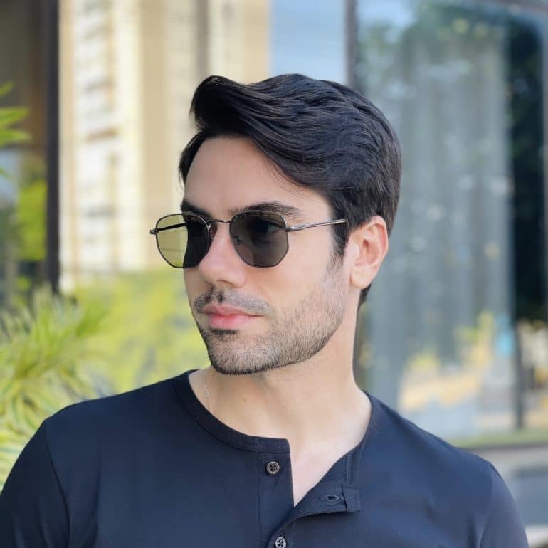 safine com br oculos de sol masculino hexagonal grafite davi 1