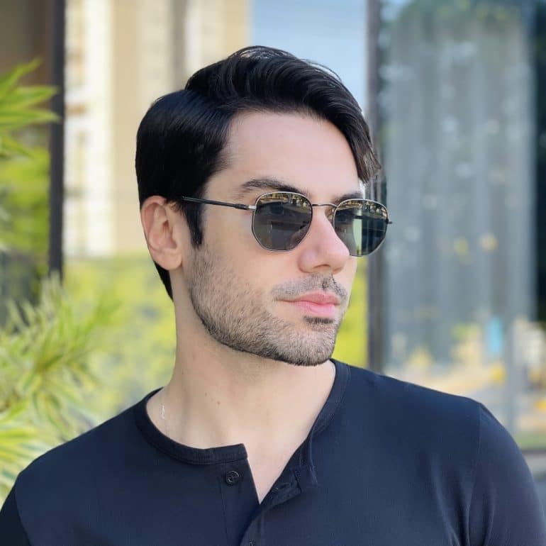 safine com br oculos de sol masculino hexagonal grafite davi 3