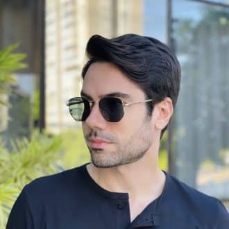 safine com br oculos de sol masculino hexagonal marrom davi 3