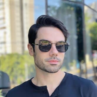 safine com br oculos de sol masculino hexagonal preto davi
