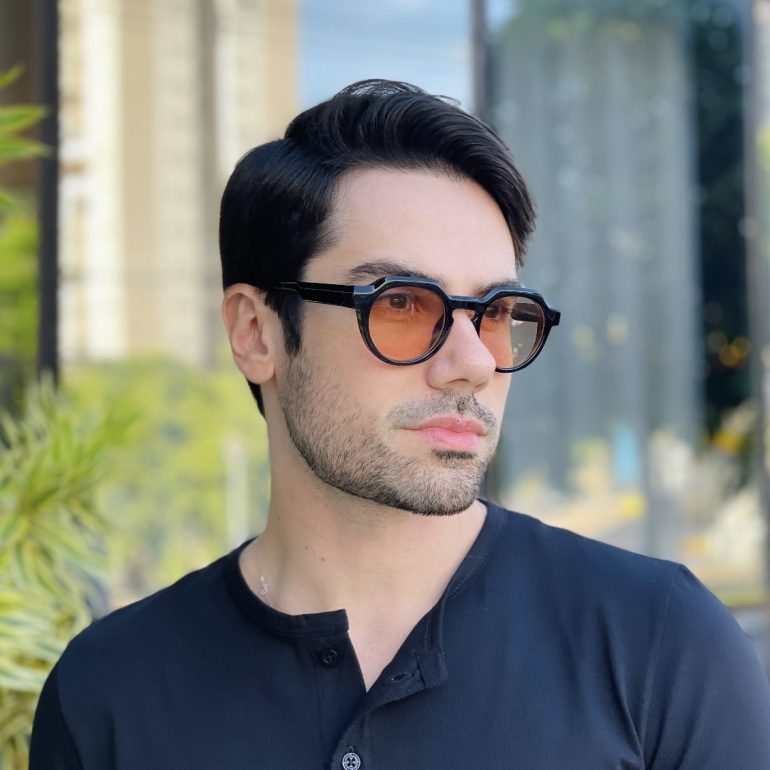 safine com br oculos de sol masculino redondo marrom transparente cadu 2 0 1