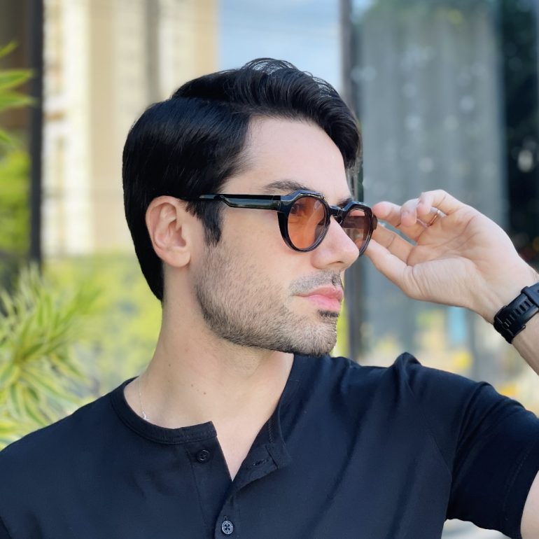 safine com br oculos de sol masculino redondo marrom transparente cadu 2 0 2