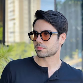 safine com br oculos de sol masculino redondo marrom transparente cadu 2 0 3