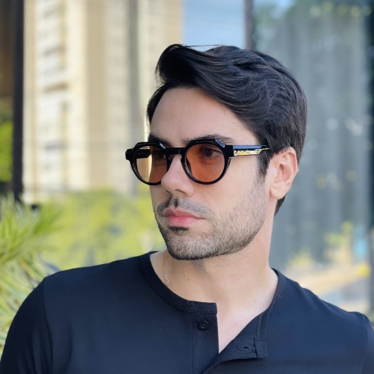 safine com br oculos de sol masculino redondo marrom transparente cadu 2 0 3