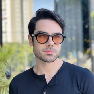 safine com br oculos de sol masculino redondo marrom transparente cadu 2 0