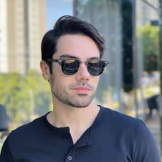 safine com br oculos de sol masculino redondo prata club 4