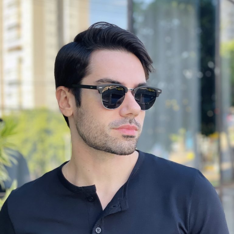 safine com br oculos de sol masculino redondo prata club 5