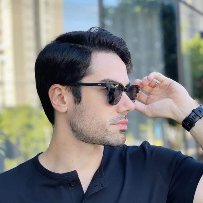 safine com br oculos de sol masculino redondo preto club 2