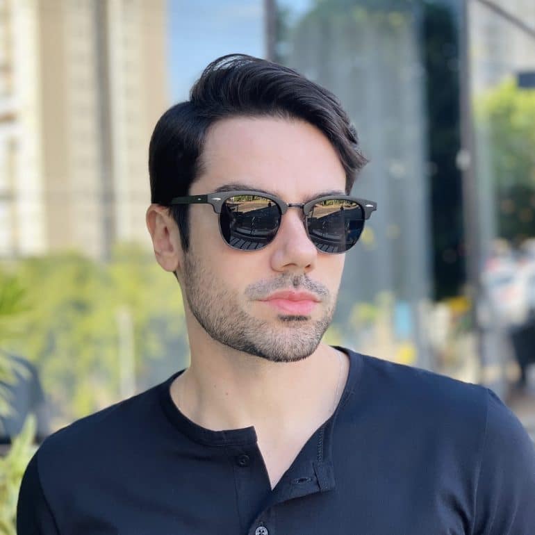 safine com br oculos de sol masculino redondo preto club