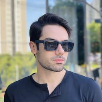 safine com br oculos de sol masculino retangular azul andre