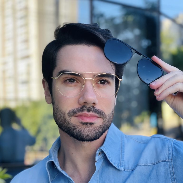safine com br oculos 2 em 1 clip on masculino aviador preto e dourado alisson 1