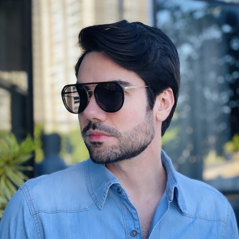 safine com br oculos 2 em 1 clip on masculino aviador preto e dourado alisson 11