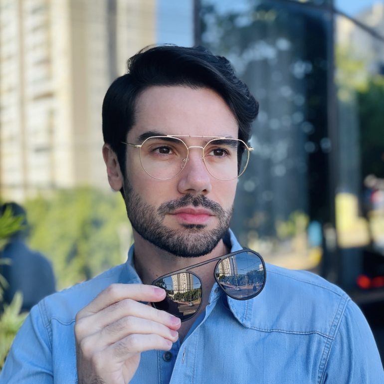 safine com br oculos 2 em 1 clip on masculino aviador preto e dourado alisson 3