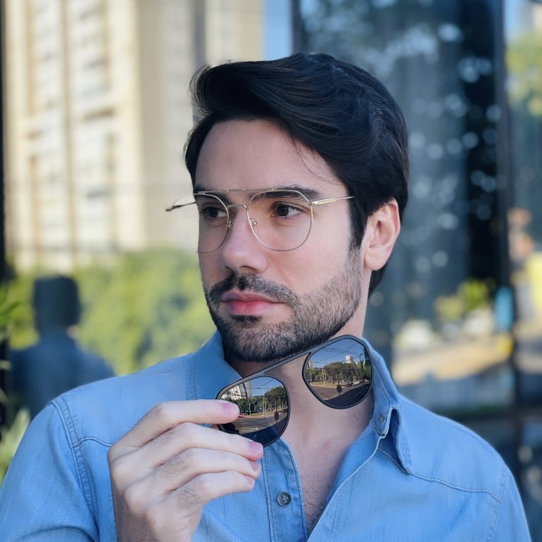 safine com br oculos 2 em 1 clip on masculino aviador preto e dourado alisson 4