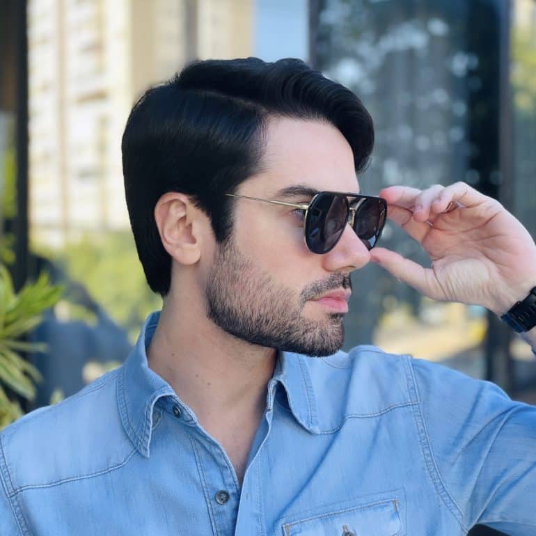 safine com br oculos 2 em 1 clip on masculino aviador preto e dourado alisson 9