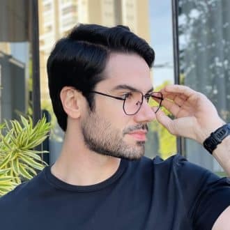 safine com br oculos de grau masculino hexagonal preto davi 2 0 2
