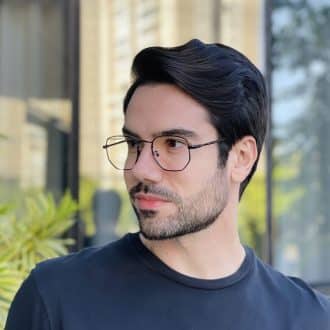 safine com br oculos de grau masculino hexagonal preto davi 2 0 3