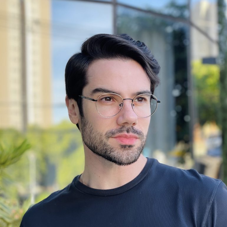 safine com br oculos de grau masculino redondo dourado leonardo 1