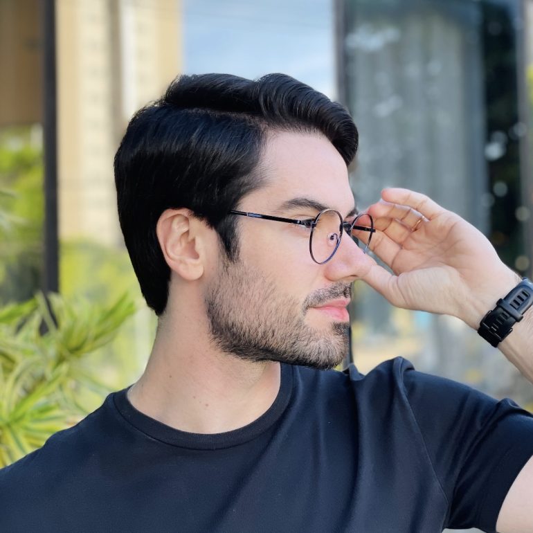 safine com br oculos de grau masculino redondo grafite leonardo 1