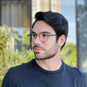 safine com br oculos de grau masculino redondo grafite leonardo 3