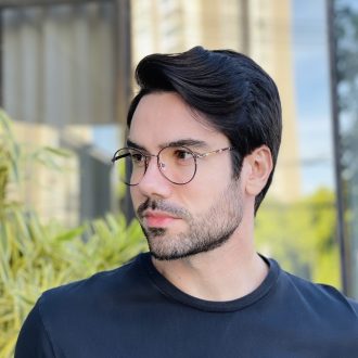 safine com br oculos de grau masculino redondo marrom leonardo 3