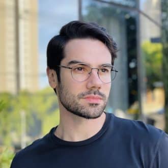 safine com br oculos de grau masculino redondo prata leonardo 3