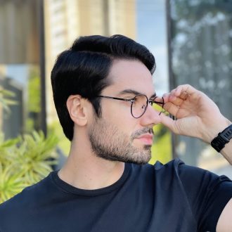 safine com br oculos de grau masculino redondo preto leonardo 2