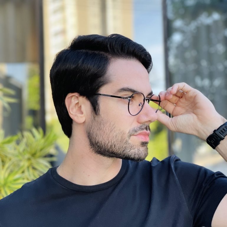 safine com br oculos de grau masculino redondo preto leonardo 2