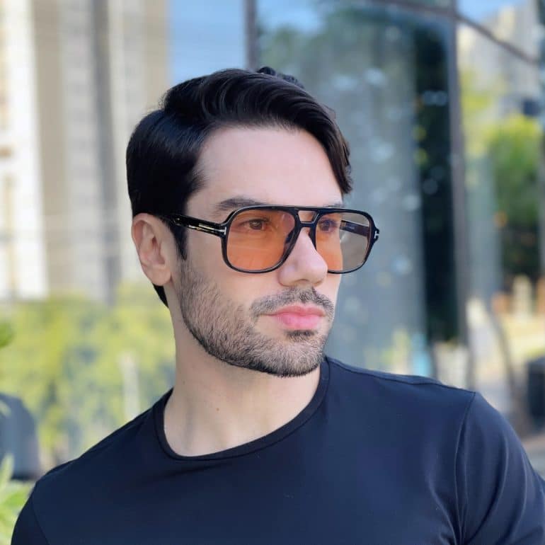 safine com br oculos de sol aviador masculino marrom transparente carlos 1