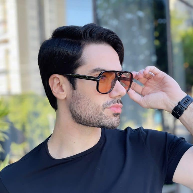 safine com br oculos de sol aviador masculino marrom transparente carlos 2