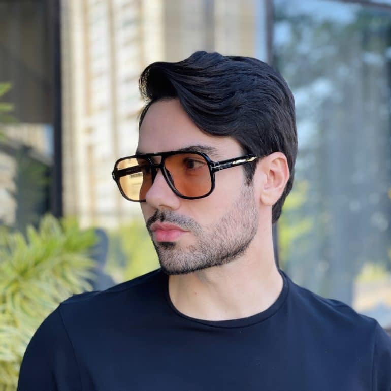 safine com br oculos de sol aviador masculino marrom transparente carlos 3