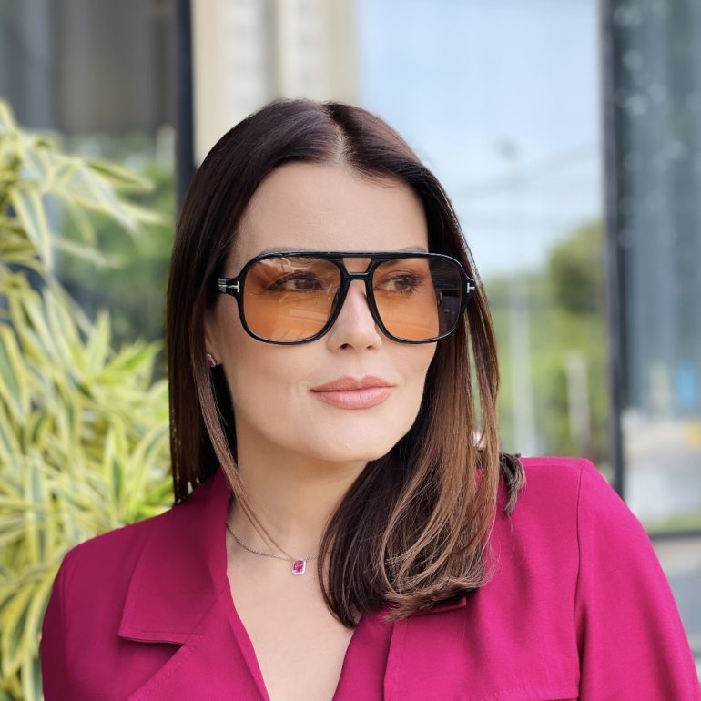 safine com br oculos de sol feminino aviador marrom antonella