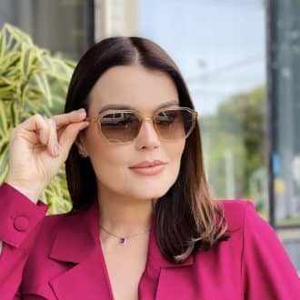 safine com br oculos de sol feminino quadrado champanhe mayla 2