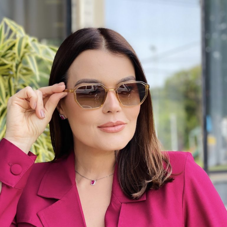 safine com br oculos de sol feminino quadrado champanhe mayla 2