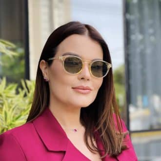safine com br oculos de sol feminino redondo champanhe carolina