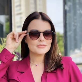 safine com br oculos de sol feminino redondo marrom charlotte