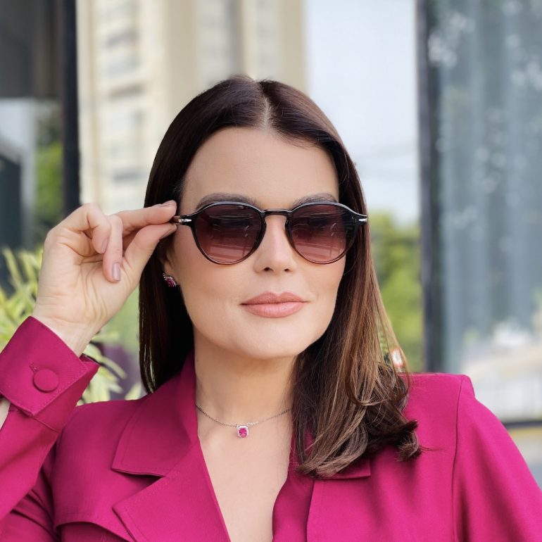 safine com br oculos de sol feminino redondo marrom charlotte