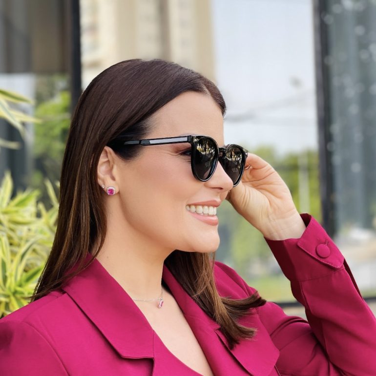 safine com br oculos de sol feminino redondo preto isabel 3