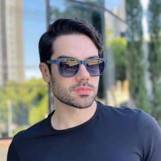safine com br oculos de sol masculino quadrado azul yan