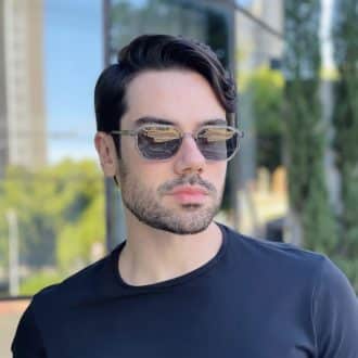 safine com br oculos de sol masculino quadrado cinza levi
