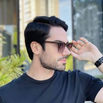 safine com br oculos de sol masculino quadrado marrom degrade bruno 2
