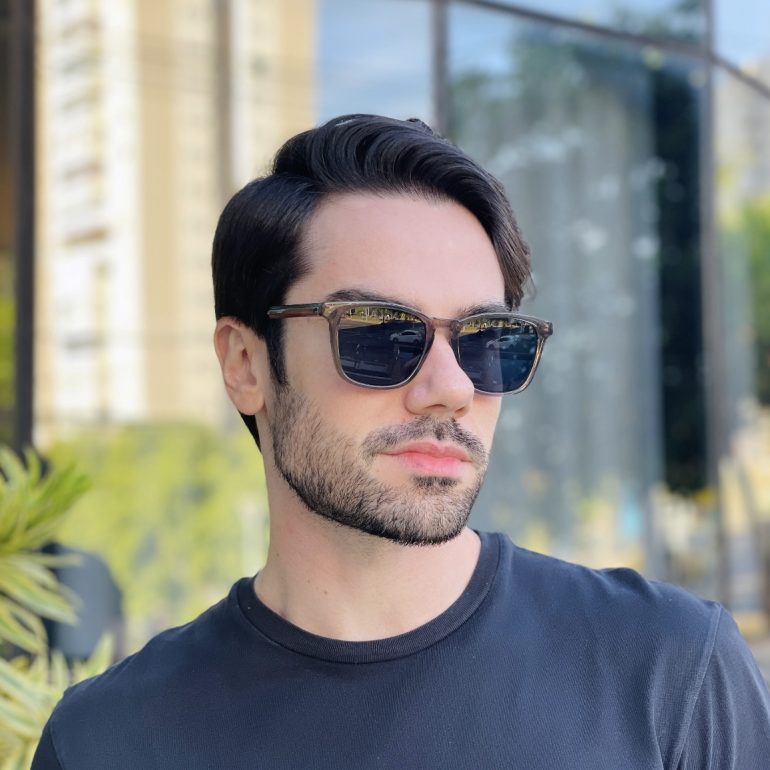 safine com br oculos de sol masculino quadrado marrom transparente bruno 2