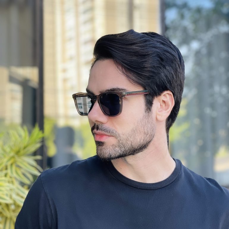safine com br oculos de sol masculino quadrado marrom transparente bruno 3
